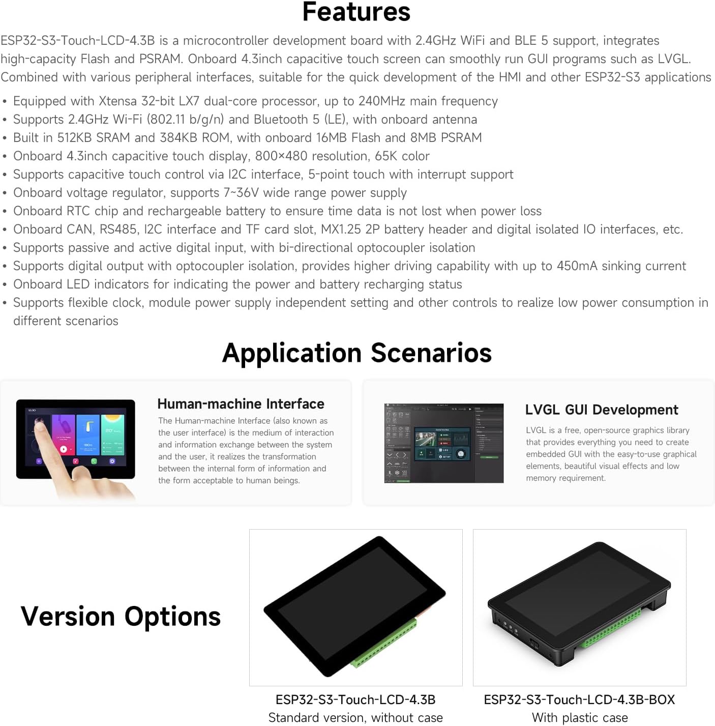 Waveshare ESP32-S3 4.3인치 IPS 터 - Waveshare Esp32 리뷰 및 가격